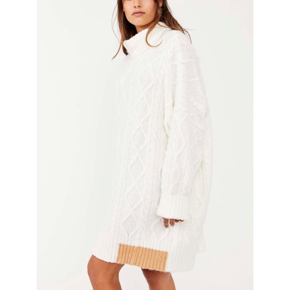 🎉LAST CHANCE🎉 NWT Free People Forever Cable Pullover / Evening Cream - Picture 4 of 6